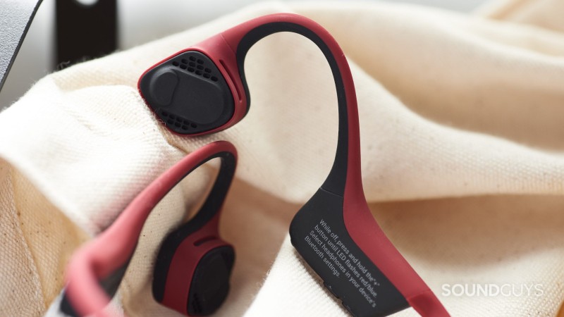 The AfterShokz Air bone conduction headphones interior of the right bud.