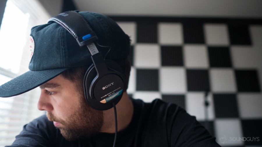 A man wears the Sony MDR-7506.