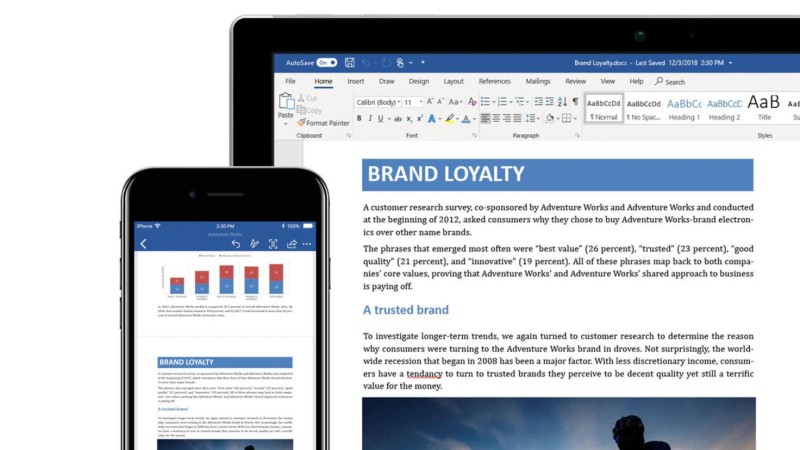Durch das Office-Abo Microsoft 365 lässt sich Word auf PC, Tablet oder auch Smartphone nutzen.