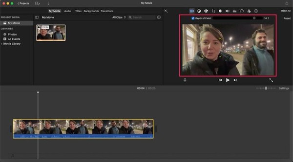 NextPit-Screenshot: Editieren von Kinomodus-Videos in iMovie.