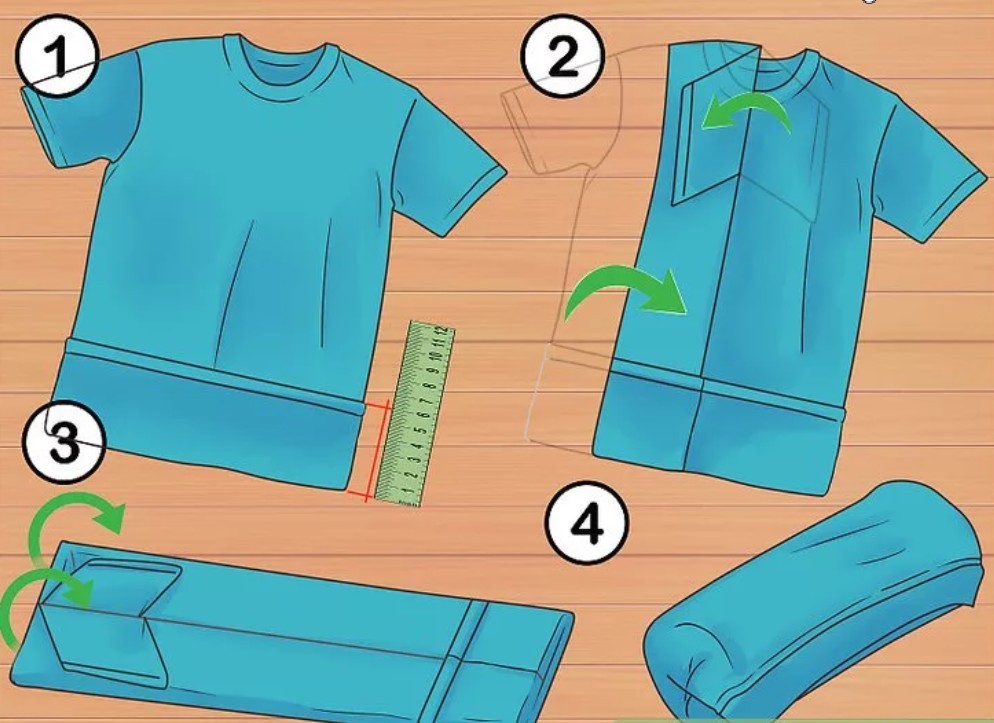 Как складывать футболки чтобы они не мялись?