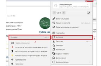 Как очистить историю поиска в браузере Yandex